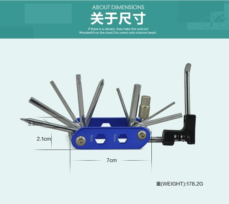 Repair Professional OEM Export Bicycle Amazon 15 in 1 Super Bicycle Repair Tool