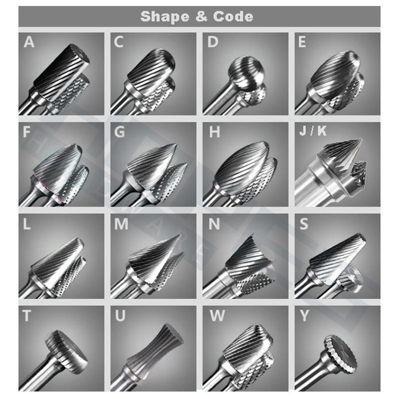 10PCS Rotary File Tungsten Carbide Burr Set with Single Double Cut Tooth 3mm Shank Grinding Bits Kit