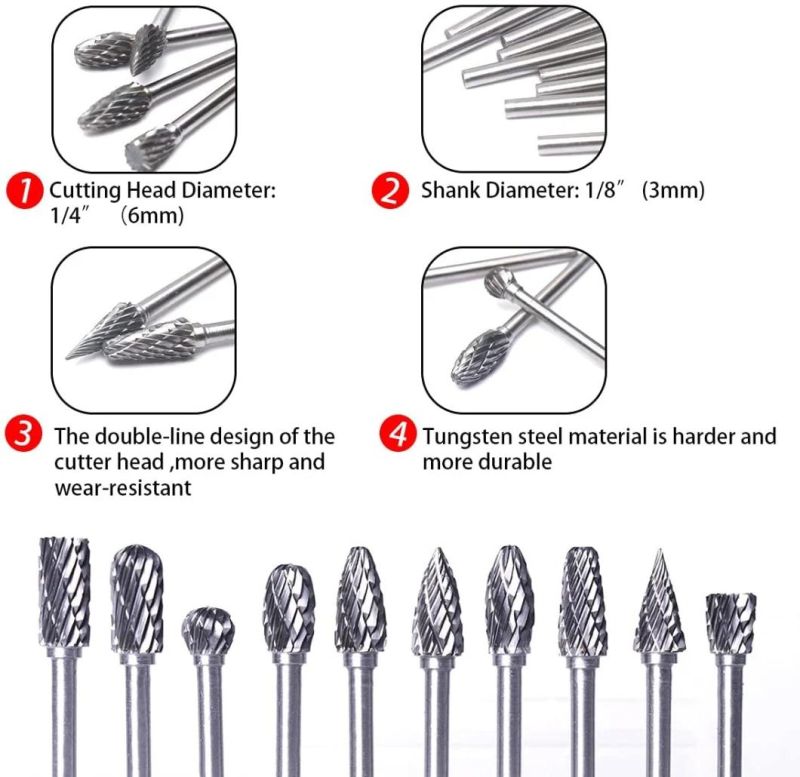 Type a Cylindrical A0616 Tungsten Carbide Rotary Burrs