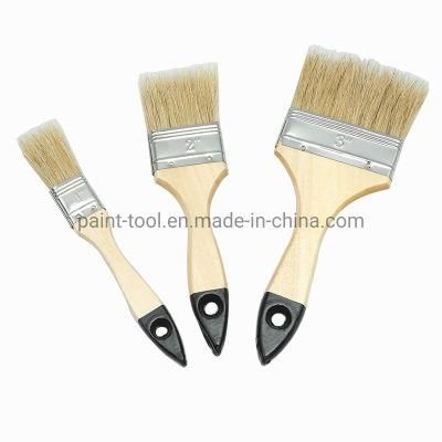 Wooden Handle Paint Brush with White Bristle