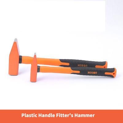 Household Woodworking Building Decoration Plastic Handle Fitter Hammer 45# Steel Flat Head Fitter Hammer