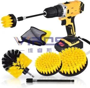 6 Pieces Drill Brush Attachment Set with Cleaning Towel for Household Car Kitchen Cleaning