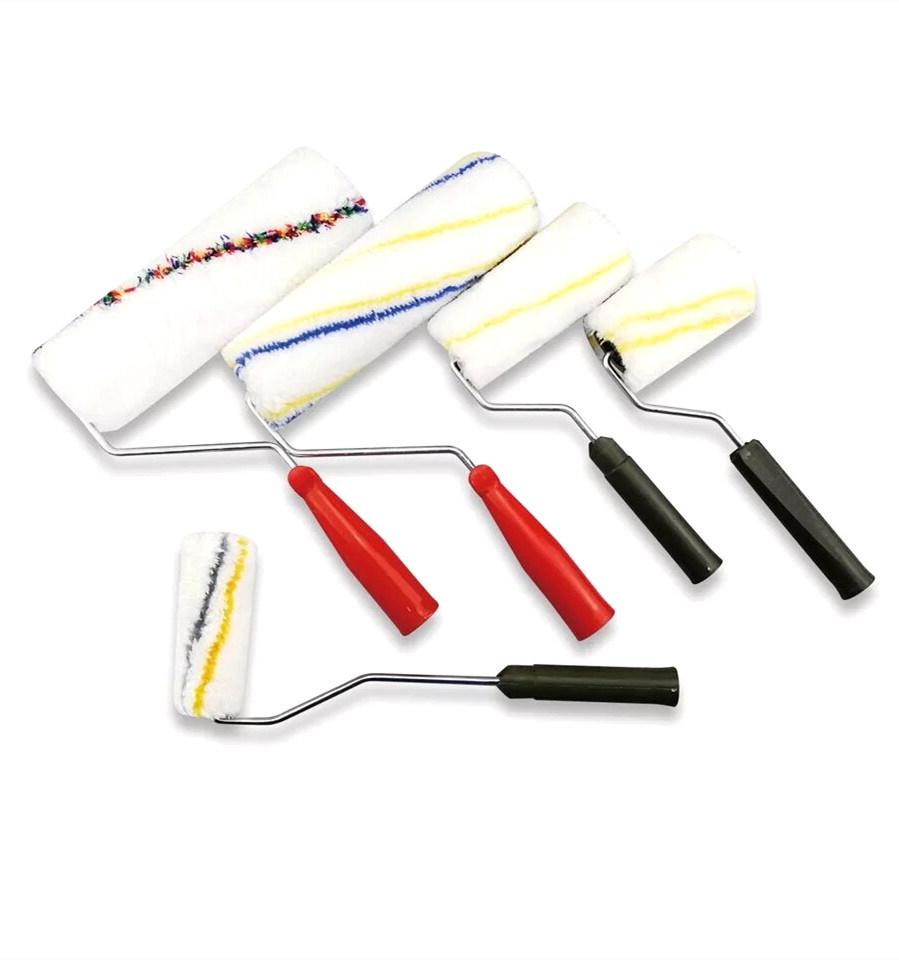 9 Inch Rubber Handle Plastic Handle Paint Roller Brush Microfiber Roller Brush