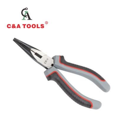 German Type Long Nose Pliers with Three Color Handle