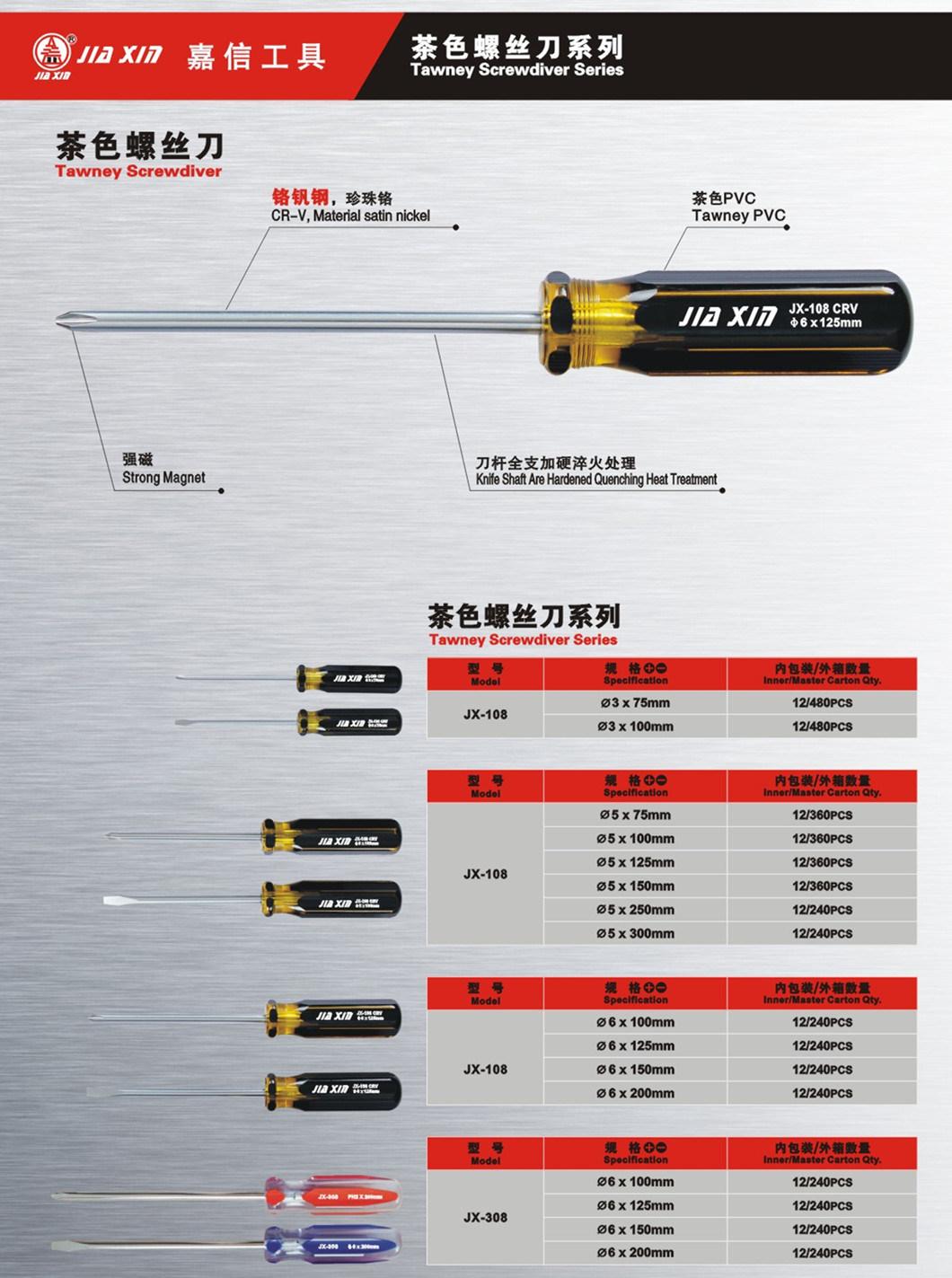 6mm*100mm-200mm High Quality Transparent Plastic Handle Cross Head Screwdriver