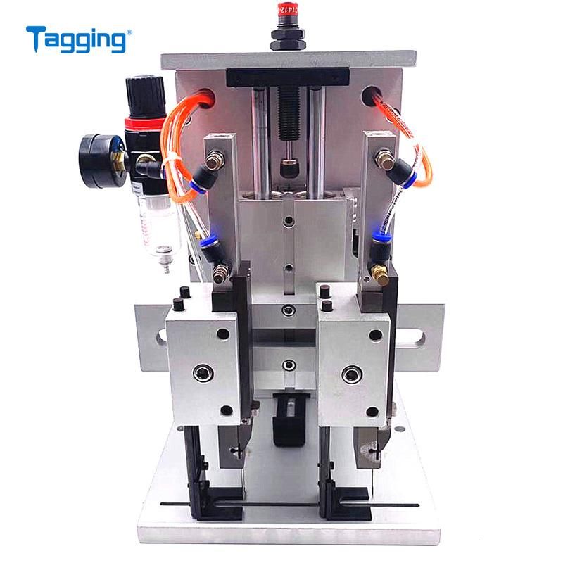 TM5210 Pneumatic Double Tagging Machine for Wash Clothes Microfiber Anti-Scalding Gloves