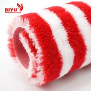 Red and White Striped Striped Roller Brush, Polyester Flannel Can Be Customized for Industrial Use