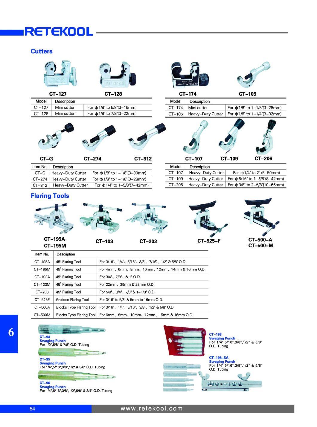 Hand Flaring and Swaging Tool Kits for Refrigeration System