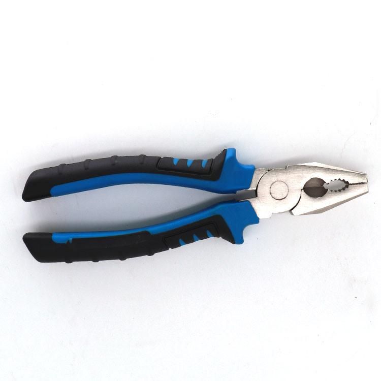 High-Quality Screw-Thread Steel Blue TPR Handle Pliers