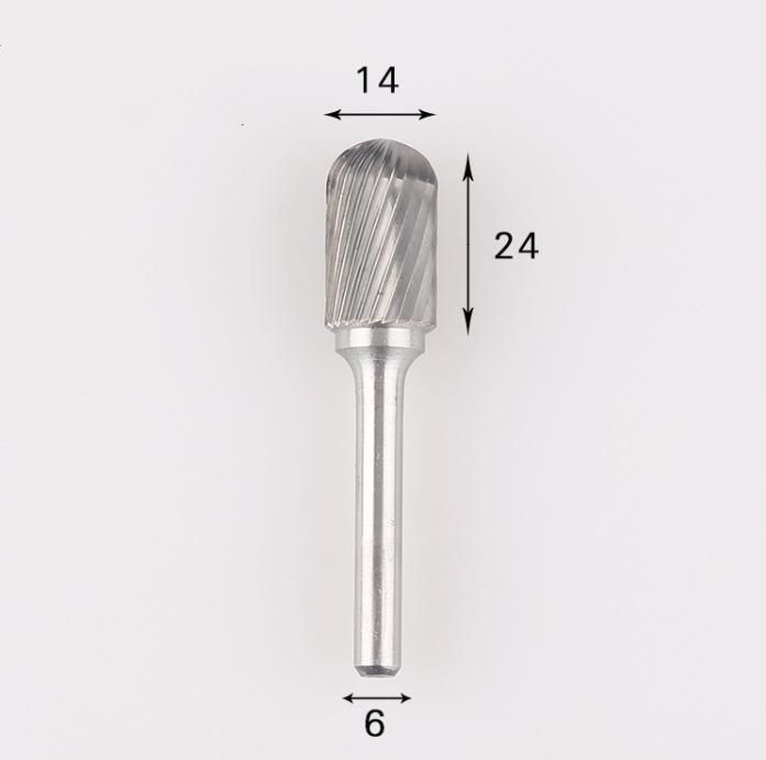 Cylinder Shape Radius End C Double Cut Carbide Rotary Burr