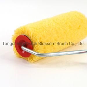 Hardware Tools 9 Inch Cheap Custom Yellow Fine Hair Roller Brush Paint Roller Brush Handle Tool