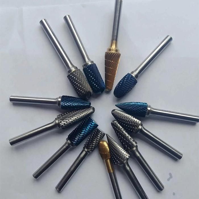 Full line of Carbide Burrs with cutting flutes