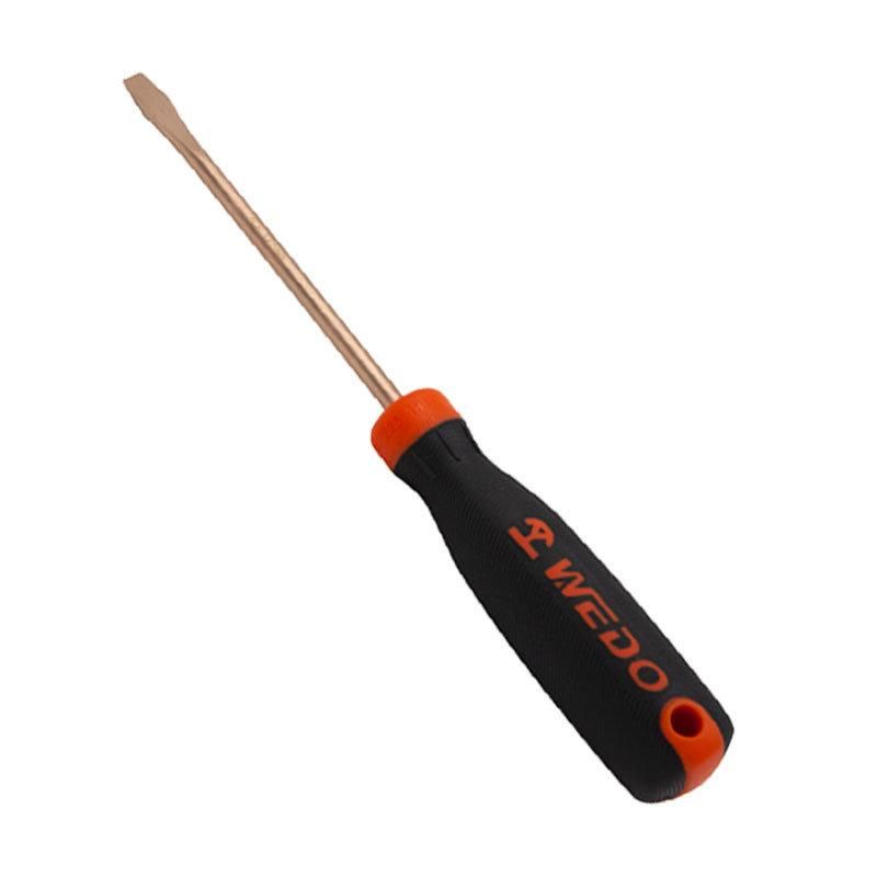 WEDO Beryllium Copper Slotted Screwdriver Non-Sparking Flat-Head Screwdriver Anti-Slip Handle