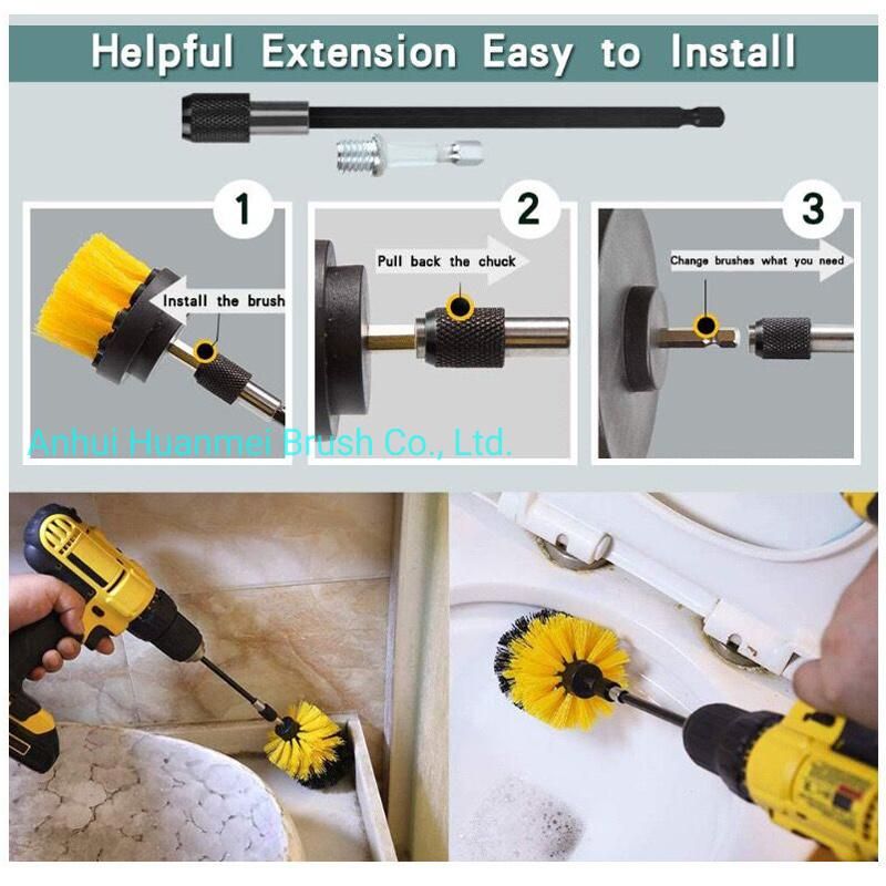 Electric Car Cleaning Power Drill Brush Sets Power Scrubber Drill Brush Kit for Car Washing Bathroom Toilet