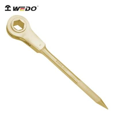WEDO Non-Sparking Spanner Spark-Free Safety Ratchet Wrench Aluminium Bronze Handle