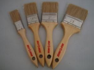 Wooden Handle Paint Brush with White Bristle Material