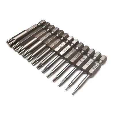 Wholesale Price 13PCS 1/4 Inch Hex Shank T6-T40 65mm Length S2 Steel Screwdriver Bits Torx Head Drill Bits Power Tool Bits