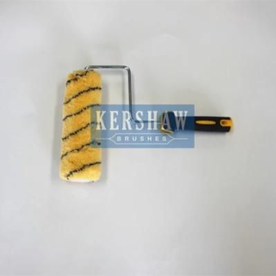 010 Paint Roller (Yellow Brush With Black Stripe With Long Handle)