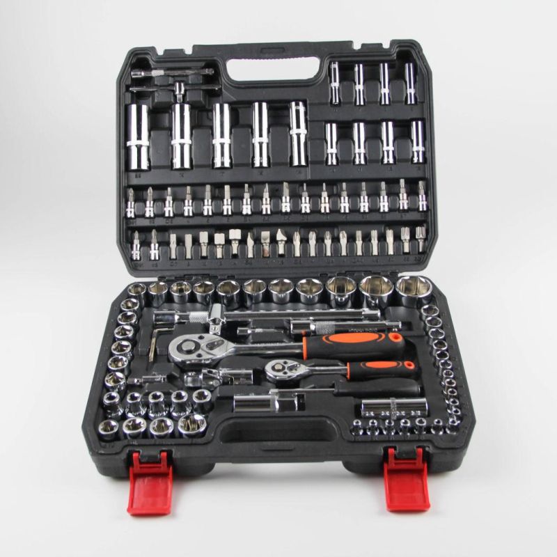 Goldmoon 108PCS Cr-V Adjustable Metallic Socket Set Ratchet Wrench