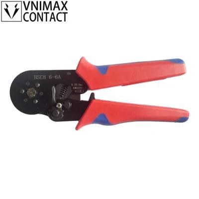 6-6b Black Head E-Coating Red+Blue Handle Sleeve Crimping Wire Pliers Hardware Tool Pliers Factory Supply Directly