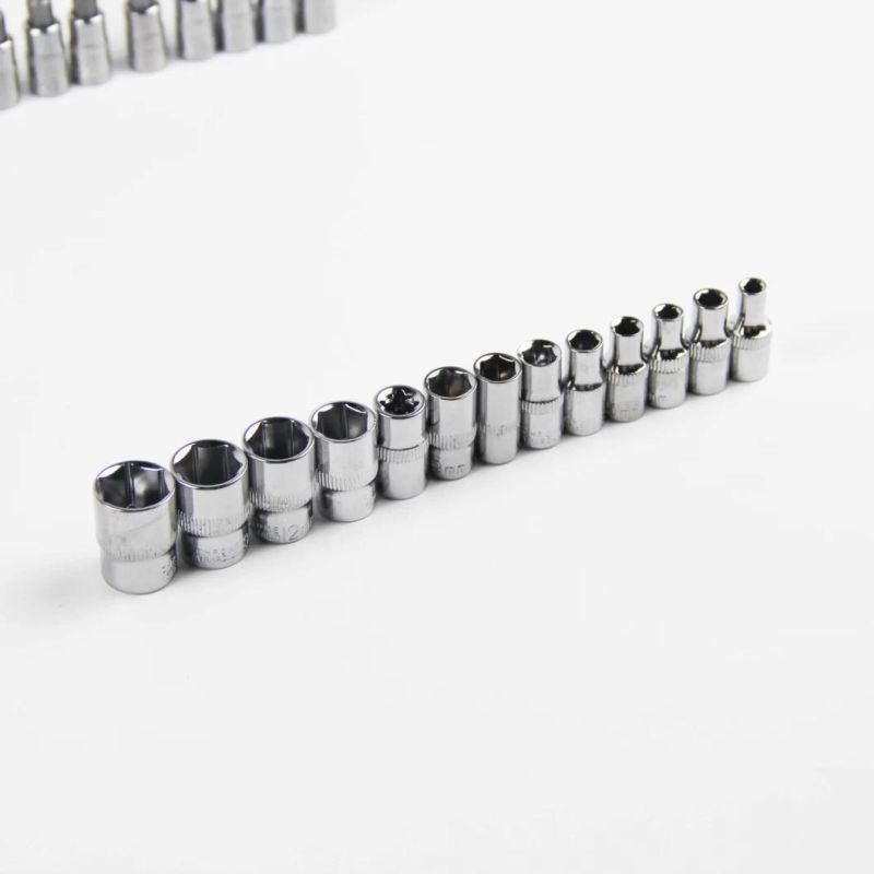 46PCS Carbon Steel Hand Tool Set Ratchet Adjustable Socket Wrench