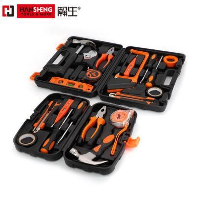 Household Set Tools, Plastic Toolbox, Combination, Set, Gift Tools, Made of Carbon Steel, CRV, Polish, Pliers, Wrench, Wire Clamp, Hammer, Snips, 9set