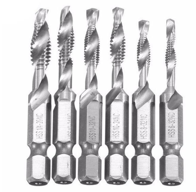 6PCS Hex Shank Drill Tap Bit Drill and Tap Bit
