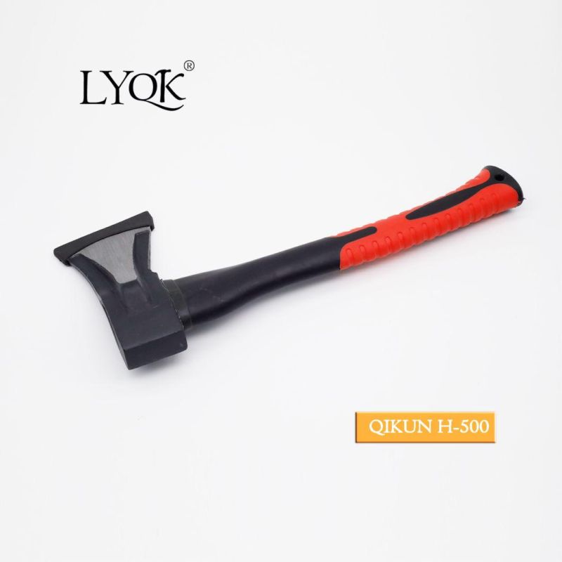 H-405 Construction Hardware Hand Tools Fiberglass Rubber Handle German Type Bricklayer Mason Hammer