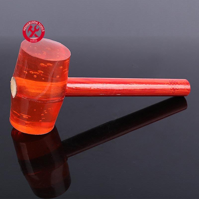 Rubber Hammer with Wooden Handle Red Hammer Head