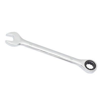 Satin Chrome Polished CRV Recessed Flat Panel Flex-Head Ratcheting Spanner 72 Teeth