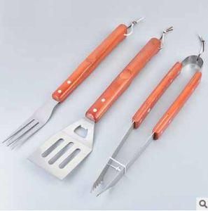 Stainless Steel 3 PCS BBQ Tool Set Spatula Tongs and Fork