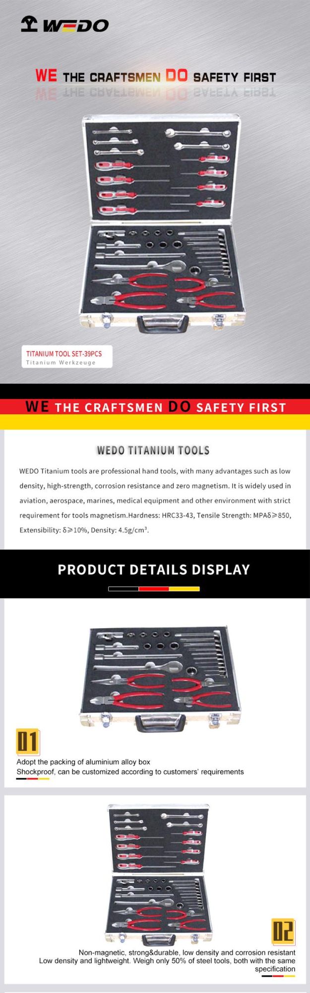 Wedo Professional High Demand Titanium Tool Set-39PCS