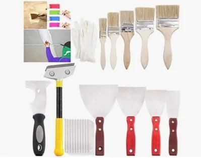 23 Pieces Stainless Steel Putty Knife Scrapers&Paint Brushes Assortment Kit