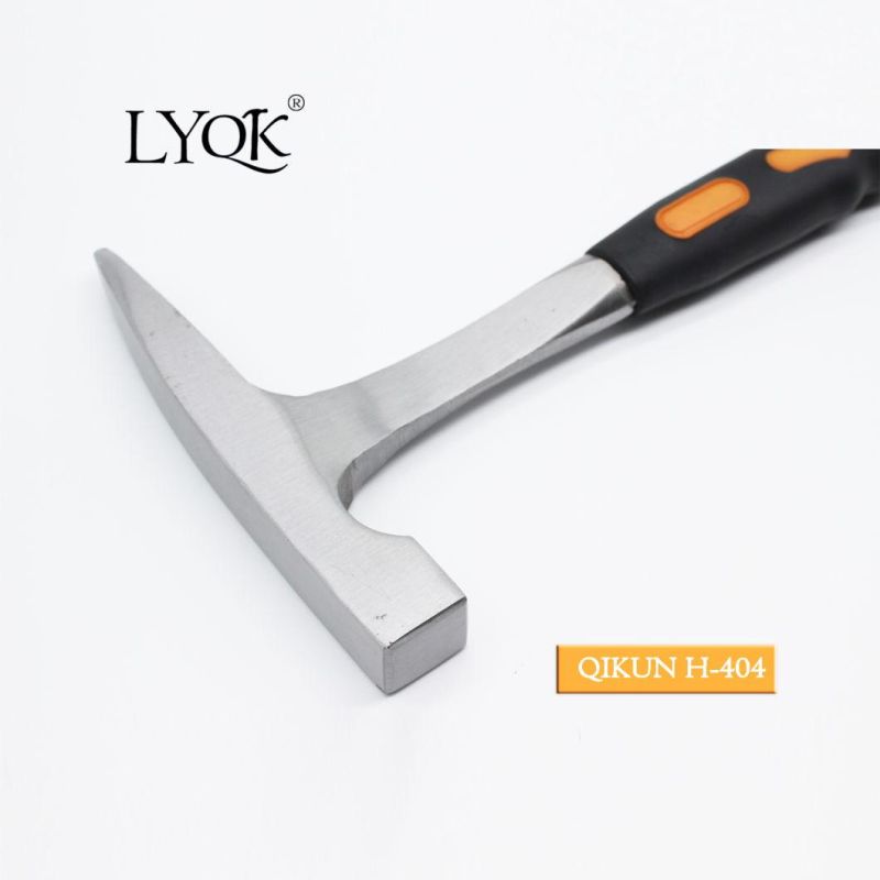 H-404 Construction Hardware Hand Tools Fiberglass Rubber Handle German Type Bricklayer Mason Hammer