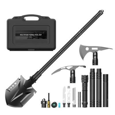 Manual Assembly Wilderness Expedition Use Adventure Hiking Tactical Thickened Aluminum Alloy Connecting Rod Tool Kits with Tactical Axe