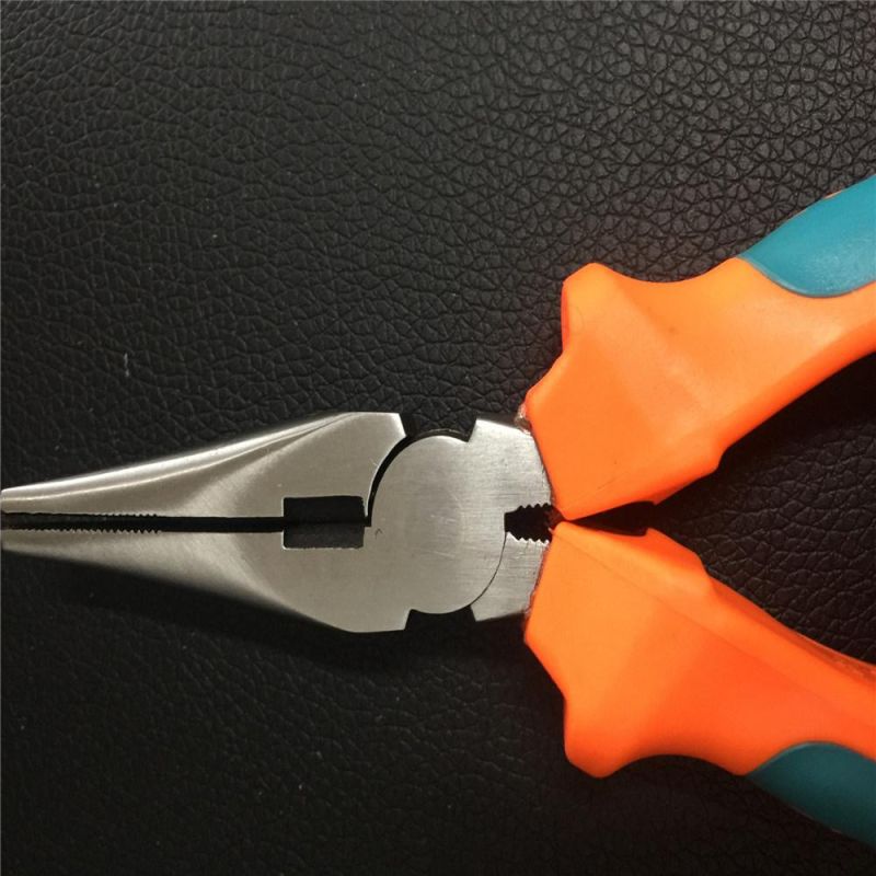 Double Color Handle Hand Tool Cutting Nose Pliers