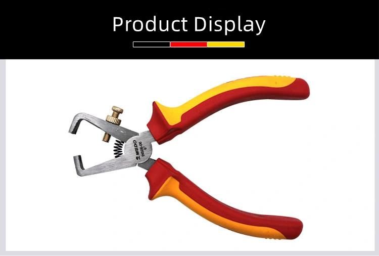WEDO 7"Insulated Wire Stripping Pliers VDE 1000V Wire Strippers Injection Pliers Chrome Vanadium Steel Anti-Slip Handle