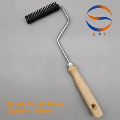 22mm 100mm Bristle Brush Roller with Wooden Handle for FRP