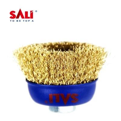 High Quality Hcs Brass Coated Bowl Cup Brush Crimped Wire