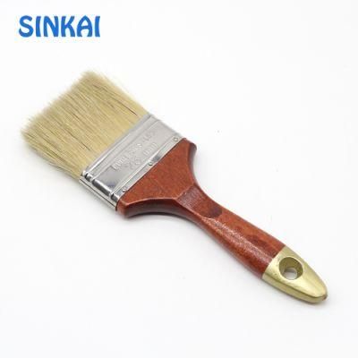 White Bristle Tinplate Ferrule and Wood Handle Paint Brush