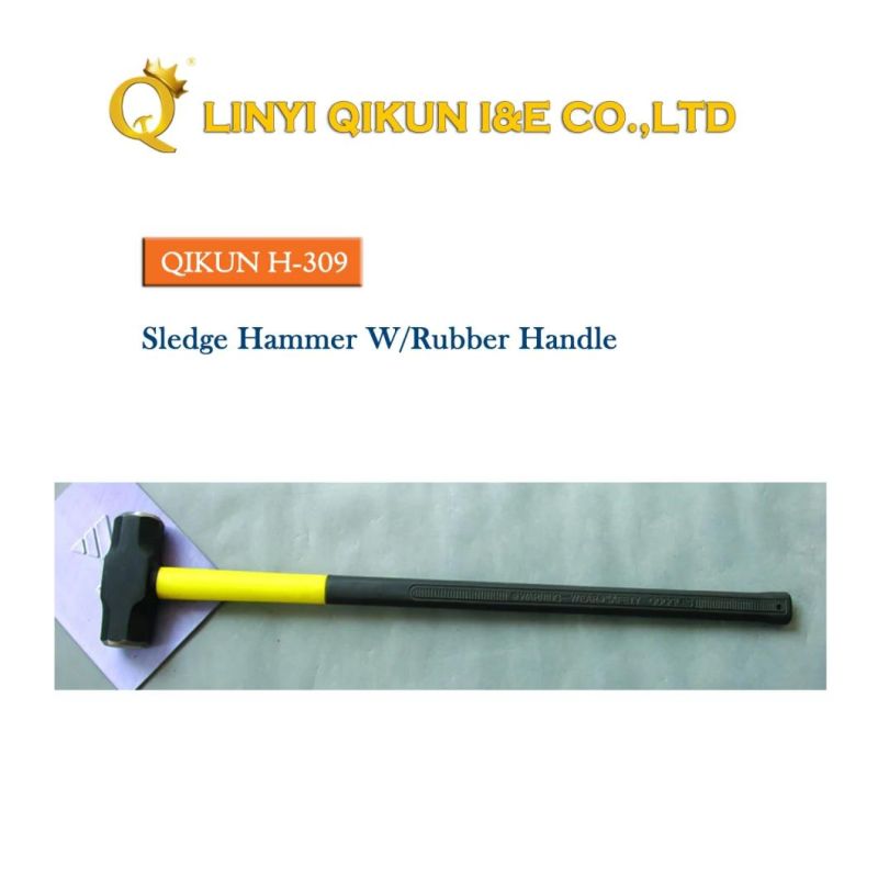 H-253 Construction Hardware Hand Tools Fibreglass Rubber Handle German Type Machinist′s Hammer