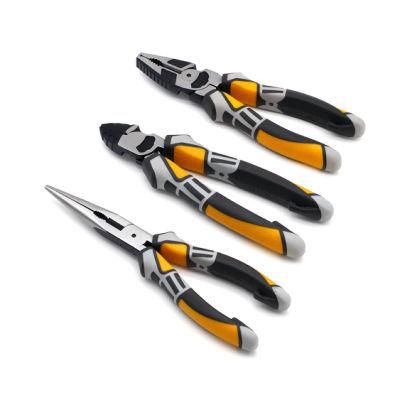 Made of Cr-V or Cr-Ni, Black and Polish, 6&quot;, 7&quot;, 8&quot;, TPR Handles, Leverage Labor-Saving Pliers, Combination Pliers