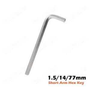 1.5/14/77mm Cr-V Short Arm Hex Key Wrench for Hand Tools Chromed