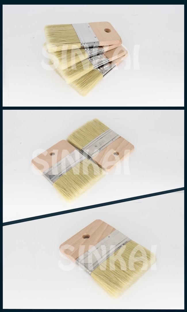 Natural Bristle Flat Brush Wooden Handle Plate Brush