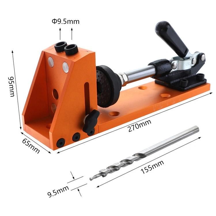 Adjustable Pocket Hole Jig Aluminum Alloy Drill Guide Woodworking Tools