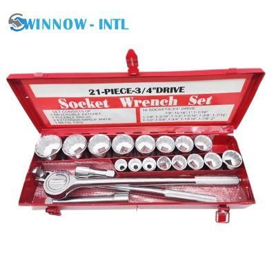 21PCS Hot Socket Wrench Tool Set Socket with Iron Box