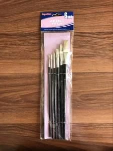 Artist Paint Brush Set 6 Package with White Bristle Material
