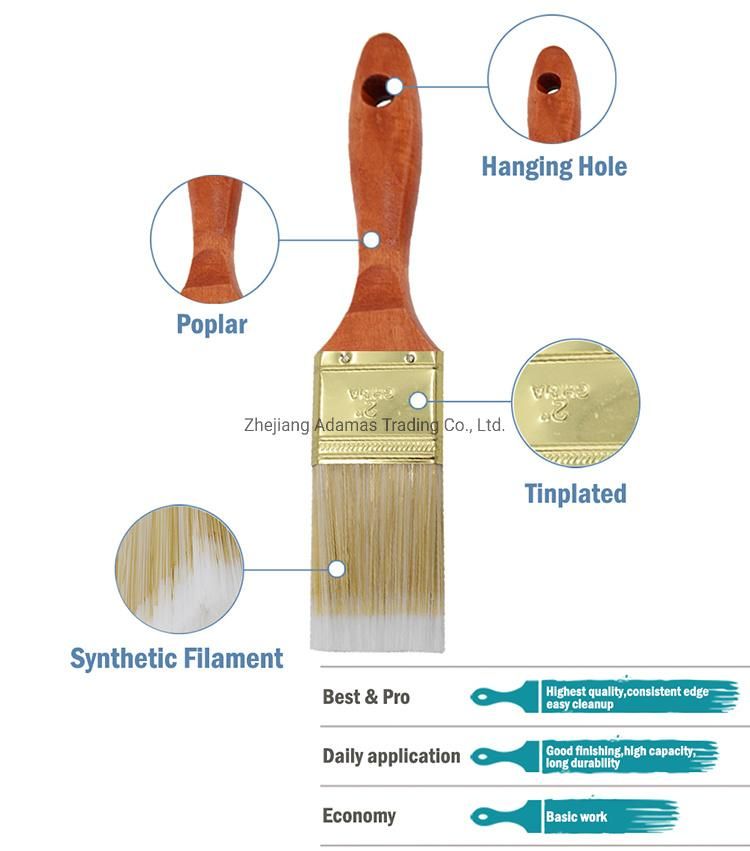 Premium Bristle Paint Brushes with Wooden Handle 34201