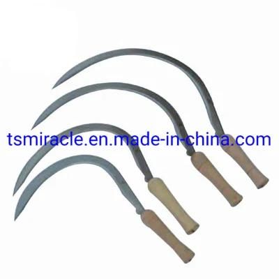 General Purpose Tempered Steel Serrated Blade Long Handle Grass Sickle