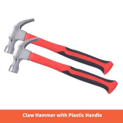 Plastic Handle 45# Forged Steel Claw Hammer Woodworking Decoration Conjoined Claw Hammer